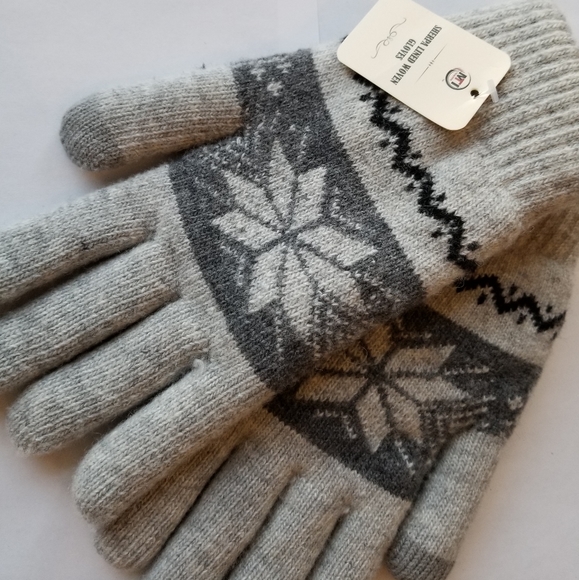 ❗Nordstrom Gray Sherpa Lined Woven Winter Gloves❗ - Picture 2 of 7